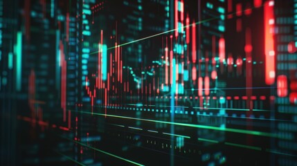 Poster - The abstract digital trading chart.