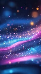 Wall Mural - 2d particle effect animation with vibrant, cascading sparkles and flickers, creating a lively and en