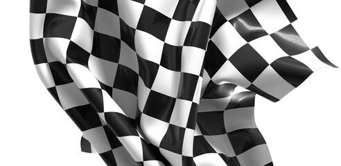 Wall Mural - The checkered flag waves in the wind signifying the end of a race