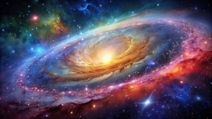 Wall Mural - Galaxy with colorful nebula and bright stars in outer space background, Galaxy, nebula, stars, space, universe, astronomy