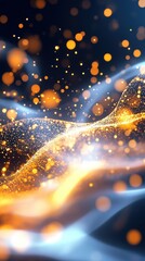 Wall Mural - particle effect animation with a soft, glowing aura, gently moving across the screen in a fluid moti
