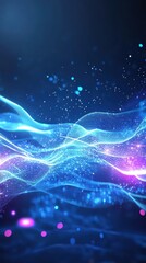 Wall Mural - particle effect animation with a soft, glowing aura, gently moving across the screen in a fluid moti