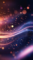 Wall Mural - seamless particle loop with shimmering, star-like elements moving in a rhythmic flow, providing a vi