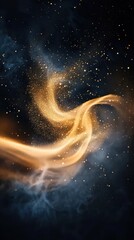 Wall Mural - swirling dust particles illuminated by a single light source, giving a mysterious and ethereal effec