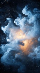 Wall Mural - swirling dust particles illuminated by a single light source, giving a mysterious and ethereal effec