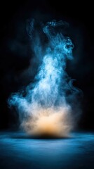 Wall Mural - swirling dust particles illuminated by a single light source, giving a mysterious and ethereal effec