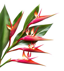 Wall Mural - PNG Tropical vibrant heliconia flowers arrangement