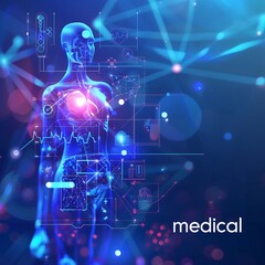 Wall Mural - Innovative Medical Solutions: Advancing Medical Research with Cutting-Edge Technology.Generative AI革新的な医療ソリューション：最先端技術で医療研究を推進.Generative AI