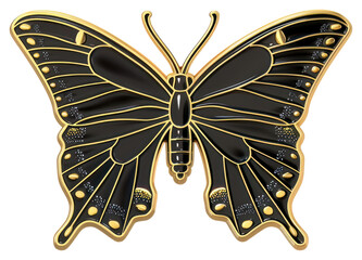 Sticker - Elegant black butterfly design