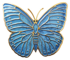 Poster - Elegant blue butterfly brooch