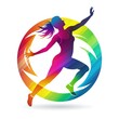 © Irina - Colorful logo design for a Zumba instructor showcasing energetic movement. Generative AI