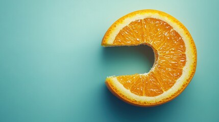 Sticker -   An orange cut in half, revealing its core with the letter C cut in two