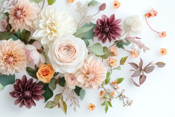  Elegant Floral Arrangement with Soft Hues and Delicate Textures
