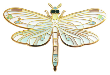 Poster - Elegant dragonfly brooch design