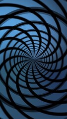 Wall Mural - vertical subtle shifting blue spiral tunnel 4k loop features and shifting gradient blue background w