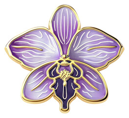 Poster - Elegant purple orchid brooch