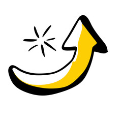 Wall Mural - a vibrant yellow arrow points