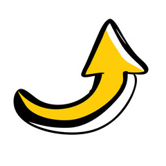 Wall Mural - a vibrant yellow arrow points
