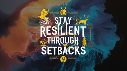 Stay resilient through setbacks (T-shirt Design Motivational Quote, Illustartion,Typography,Banner,Poster)