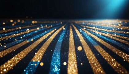 Wall Mural - Background of abstract glitter lights. gold, blue and black_5 Generative Ai