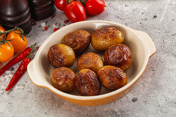 Wall Mural - Baked baby potato in the bowl