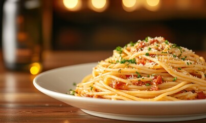 Canvas Print - Delicious Spaghetti with Tomato Sauce