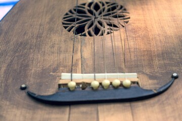 guitar on a wooden background