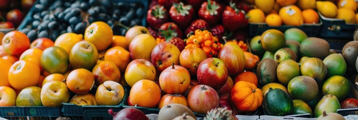 Wall Mural - Assorted fresh produce showcased at a market stand