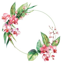 Poster - PNG Elegant floral wreath illustration