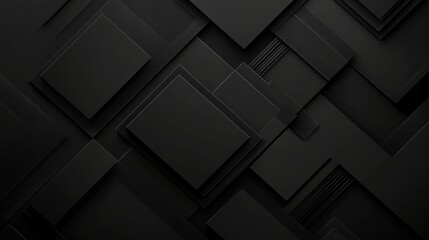 Wall Mural - A sleek, dark black geometric design for a banner background.