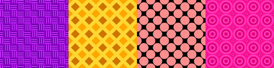 Wall Mural - seamless geometric threetone pattern set