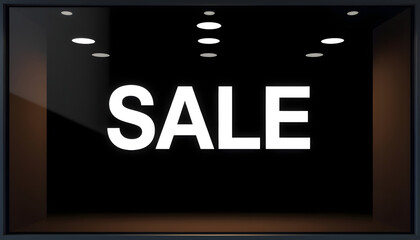 Wall Mural - Window display with text SALE isolated with white highlights, png