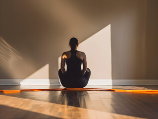 Individual exercises with a resistance band, against a white background, in a minimalist style setting.