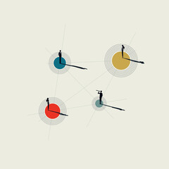 Business networking vector concept. Symbol of connection, relationship, partnership and communication. Minimal design eps10 illustration