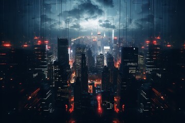 Wall Mural - Urban Dreamscape Photorealism in a Sci-Fi Metropolis