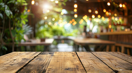 Table in a bar with a blurred background