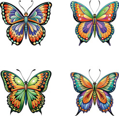 Wall Mural - A butterfly vector illustration set