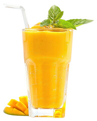 Wall Mural - PNG Refreshing mango smoothie with mint