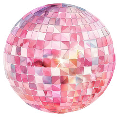 Poster - PNG  Vibrant pink disco ball illustration