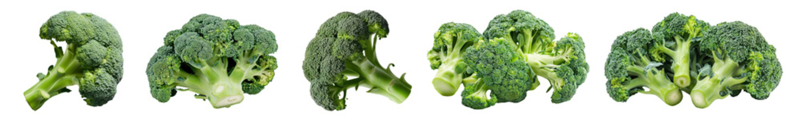 Poster - broccoli vegetable png cut out element set