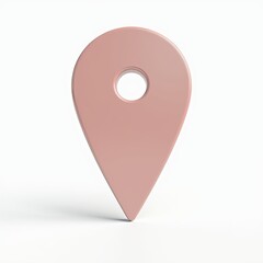 Wall Mural - a minimalist beige map pin icon on a plain white background.