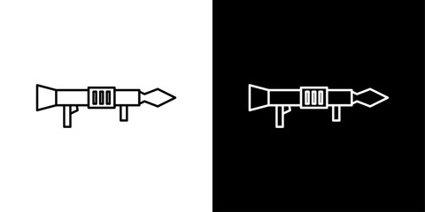 Wall Mural - Grenade Launcher thin line vector icon set.