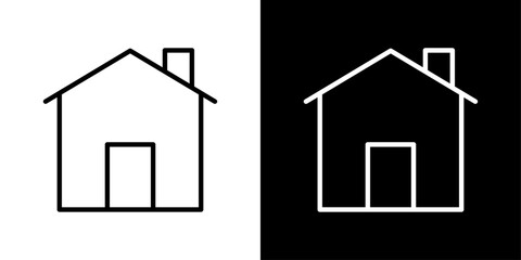 Home thin line vector icon set.