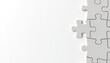 © umut hasanoglu - Partial view of a white puzzle with connected pieces on the right and empty space on the left.
