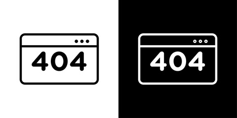 404 error thin line vector icon set.