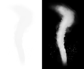 Canvas Print - PNG White smoke isolated on black