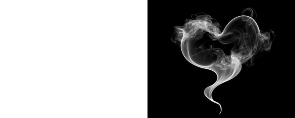 Wall Mural - png smoke heart black white contrast