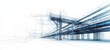 © Ibad - Double exposure illustration showing a steel infrastructure with an overlaid blueprint design