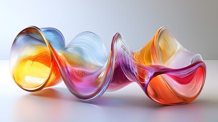 Abstract Glass Sculpture in Vibrant Colors II