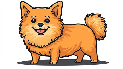 Sticker -  A cartoon of a happy dog against a white backdrop